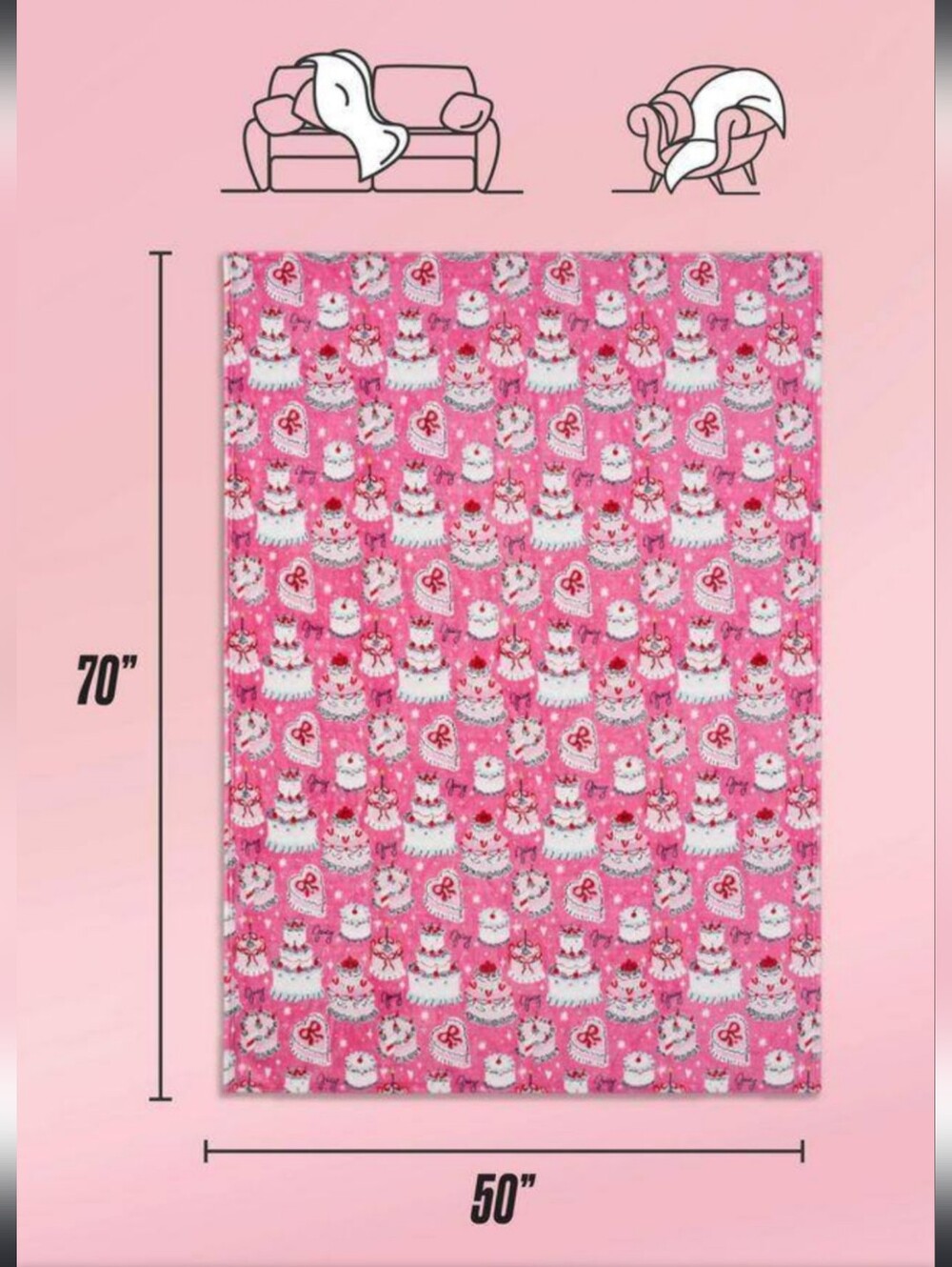 Juicy Couture Cherry Cakes Throw Blanket - Picture 3 of 4